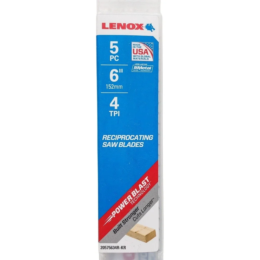 Lenox 6 in. Reciprocating Saw Blades Lot of 20 Set Power Blast 4‎ 6 14 18 TPI